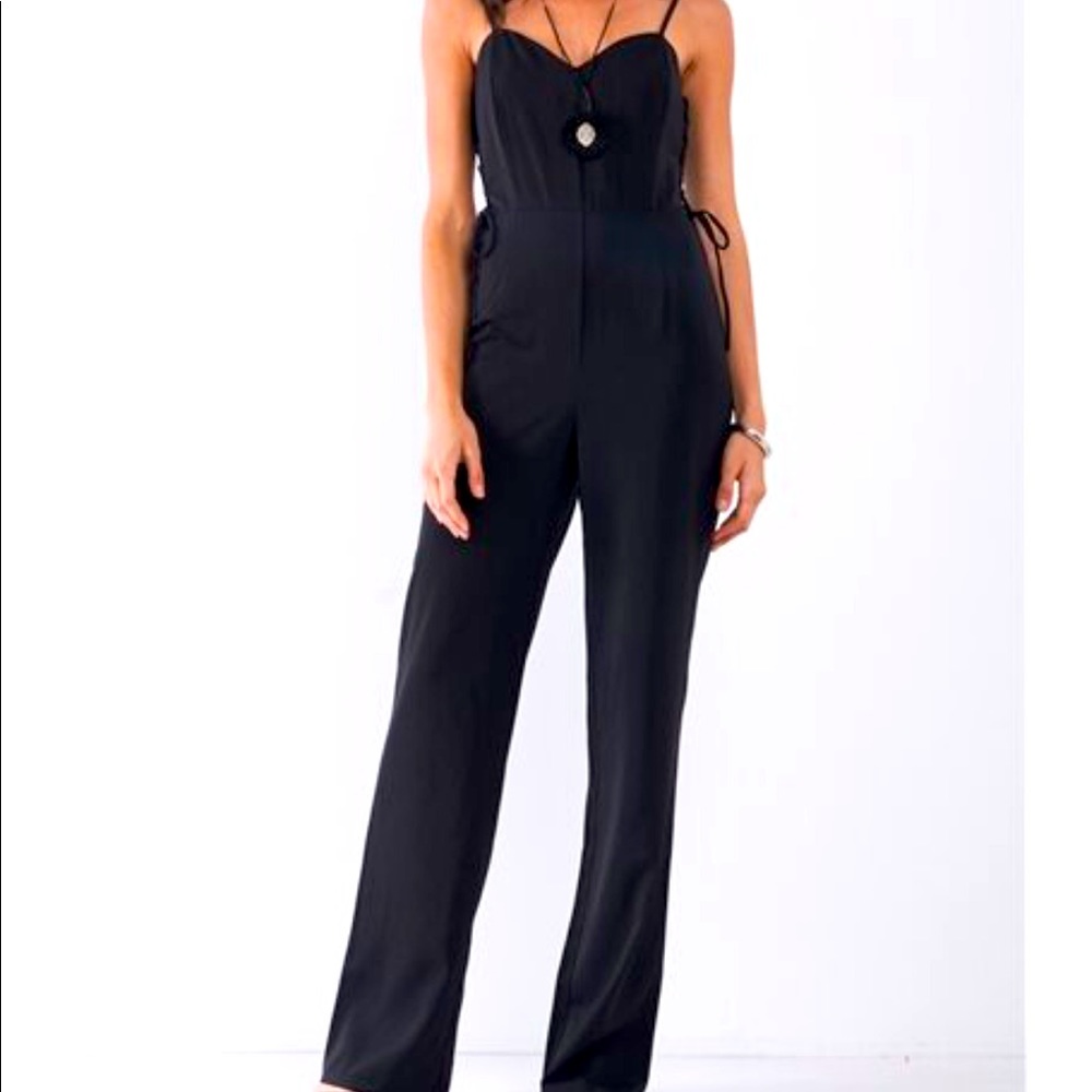 Black Strap Pant Jumpsuit